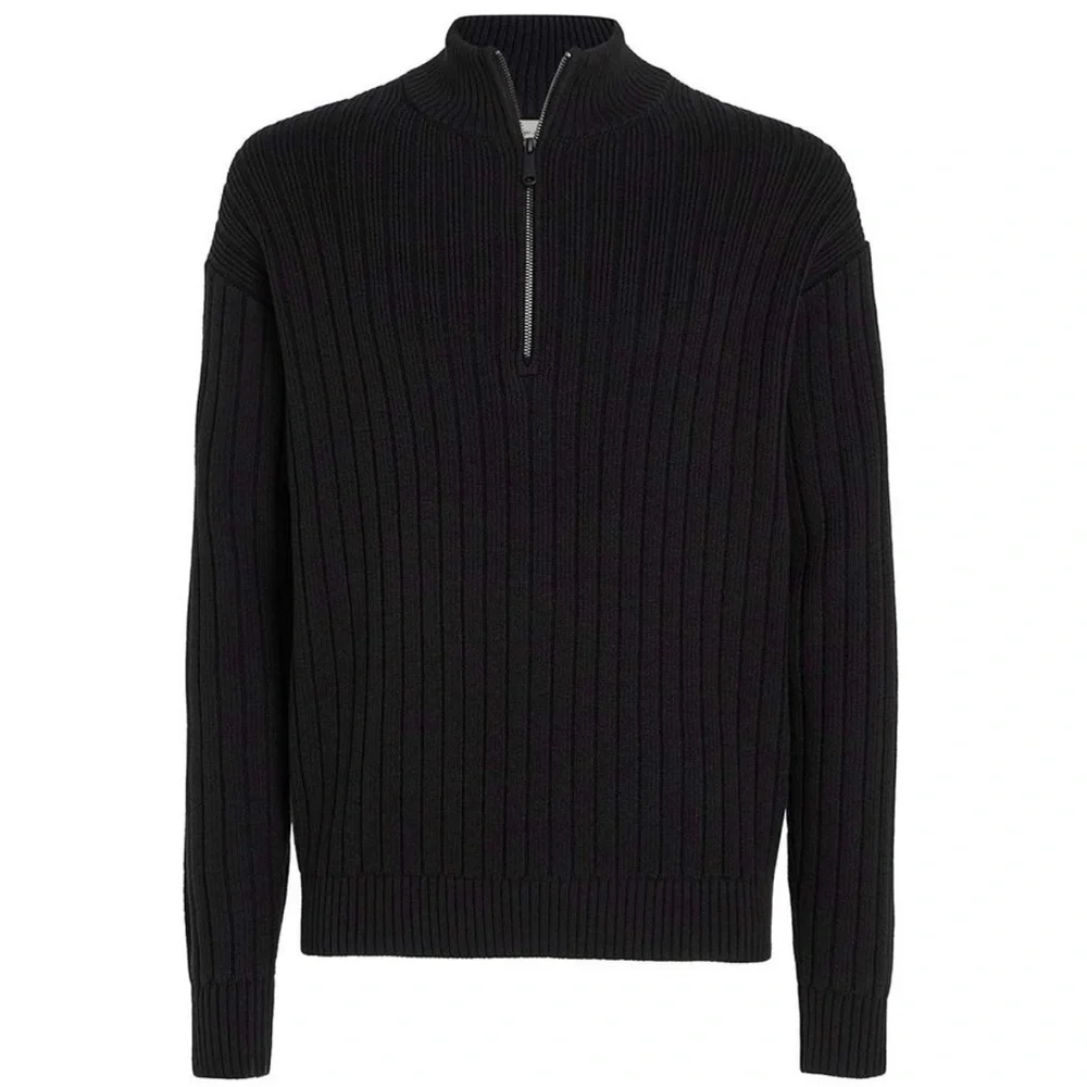 Calvin Klein Jeans Men's Black Half-Zip Ribbed Sweater size Extra Large / XL